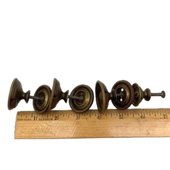 Vintage Brass Cabinet Drawer Pulls Handles Knobs Hardware Dresser Kitchen Lot - Picture 4 of 5